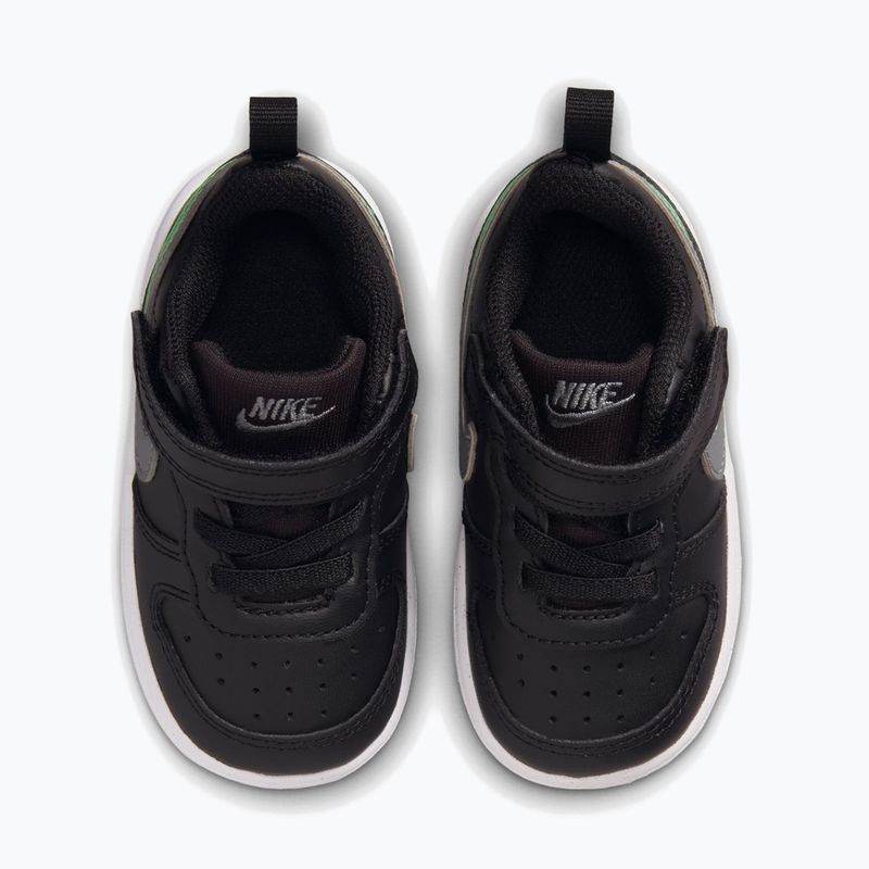 Scarpe per bambini Nike Court Borough Low black/smoke grey/white/illusion green 4