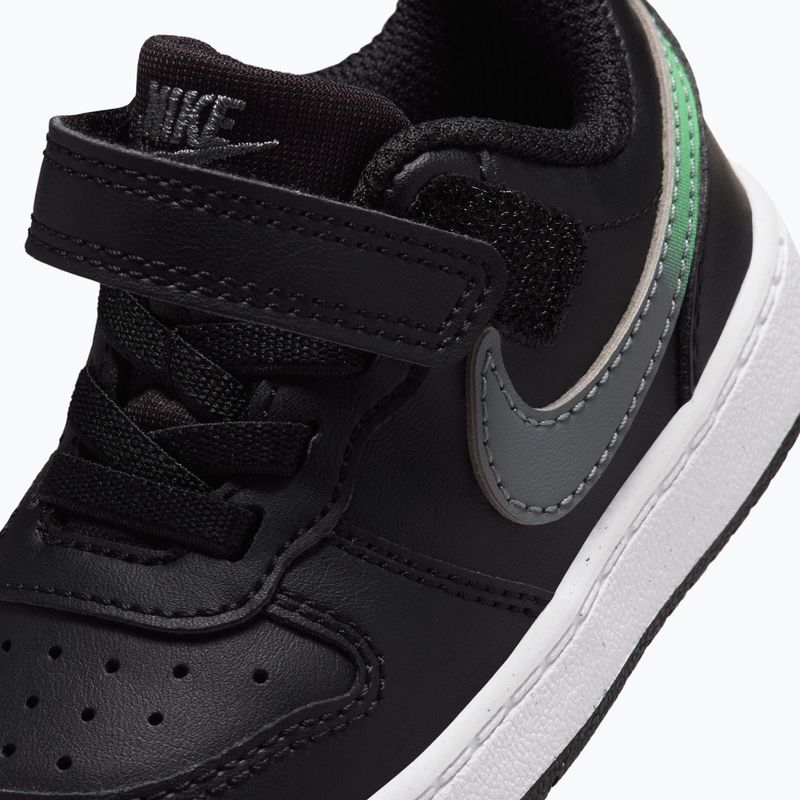 Scarpe per bambini Nike Court Borough Low black/smoke grey/white/illusion green 5