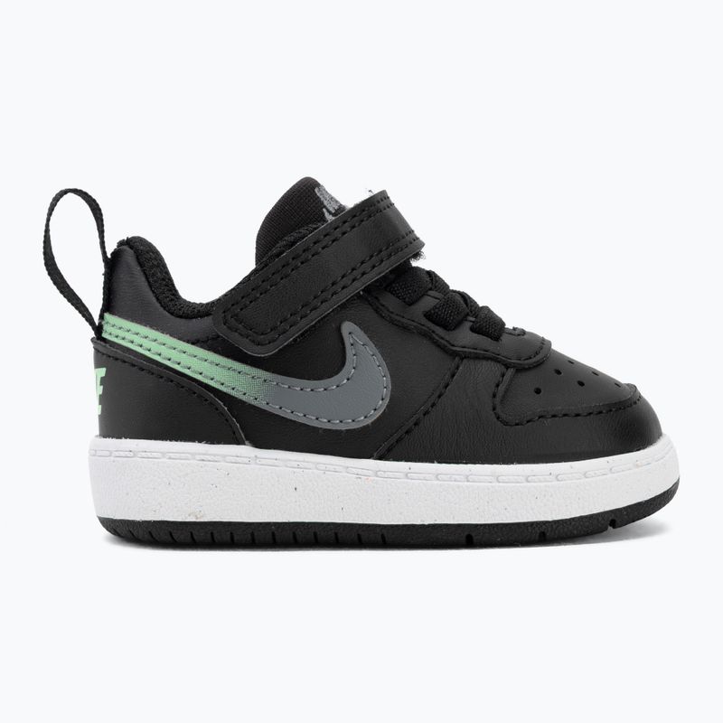 Scarpe per bambini Nike Court Borough Low black/smoke grey/white/illusion green 2