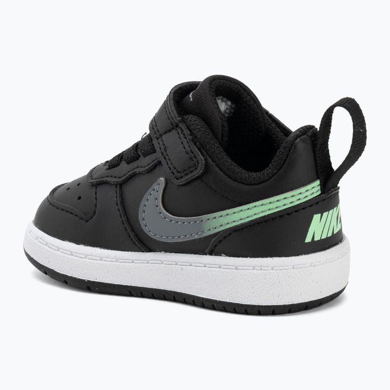 Scarpe per bambini Nike Court Borough Low black/smoke grey/white/illusion green 3
