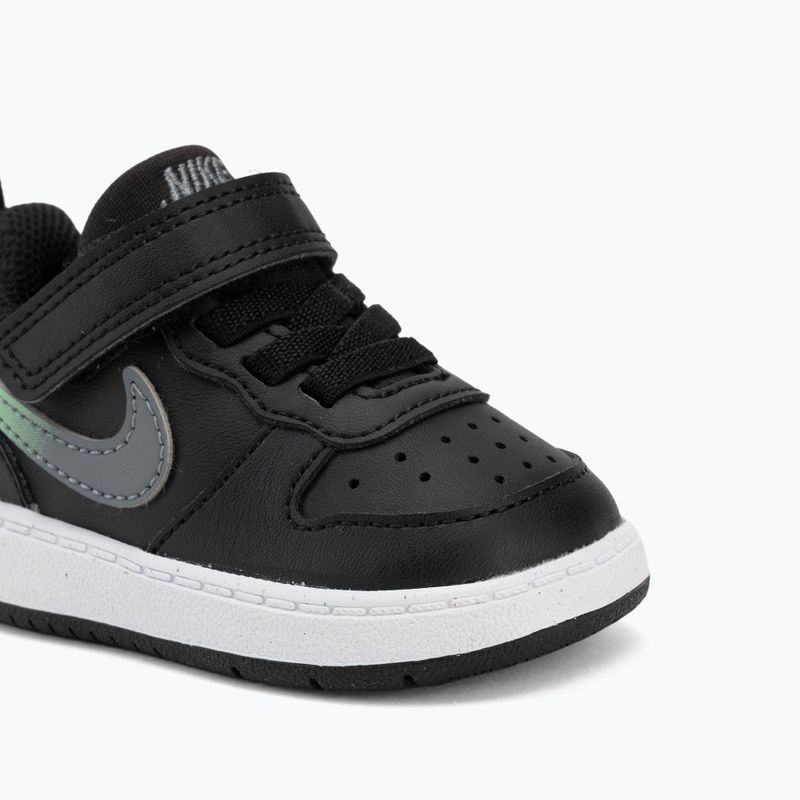 Scarpe per bambini Nike Court Borough Low black/smoke grey/white/illusion green 7