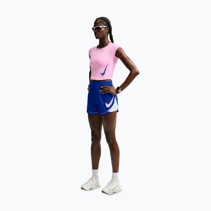 Pantaloncini da corsa da donna Nike Tempo Dri-Fit Unlined old royal/football grey/pink rise 2