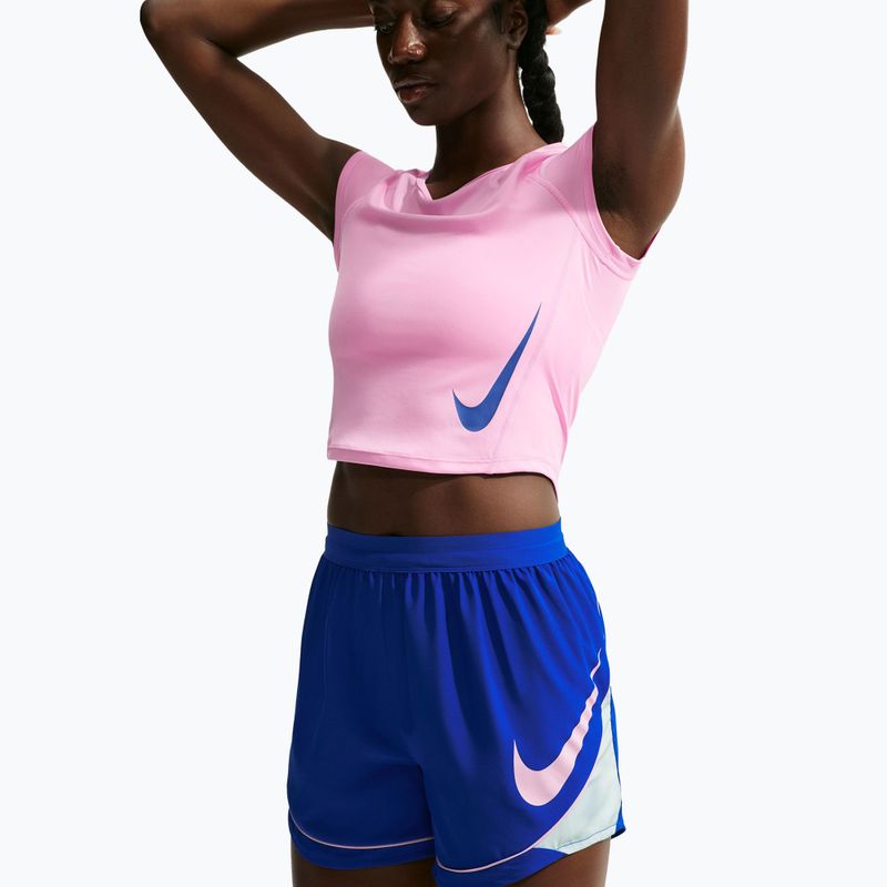 Pantaloncini da corsa da donna Nike Tempo Dri-Fit Unlined old royal/football grey/pink rise 4