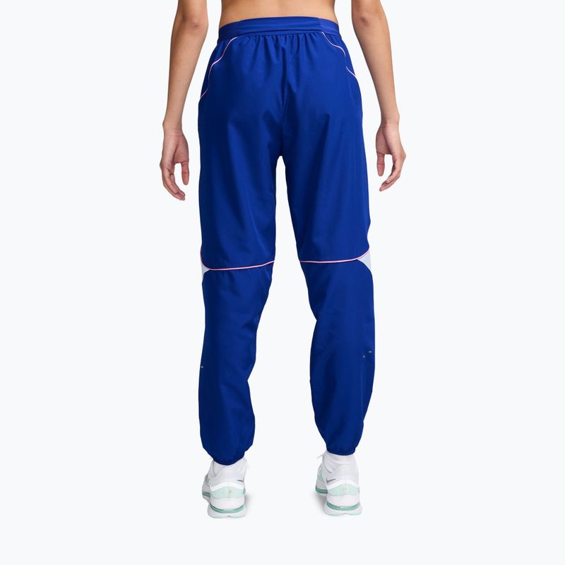 Pantaloni donna Nike Swoosh Dri-Fit old royal/football grey/pink rise 2
