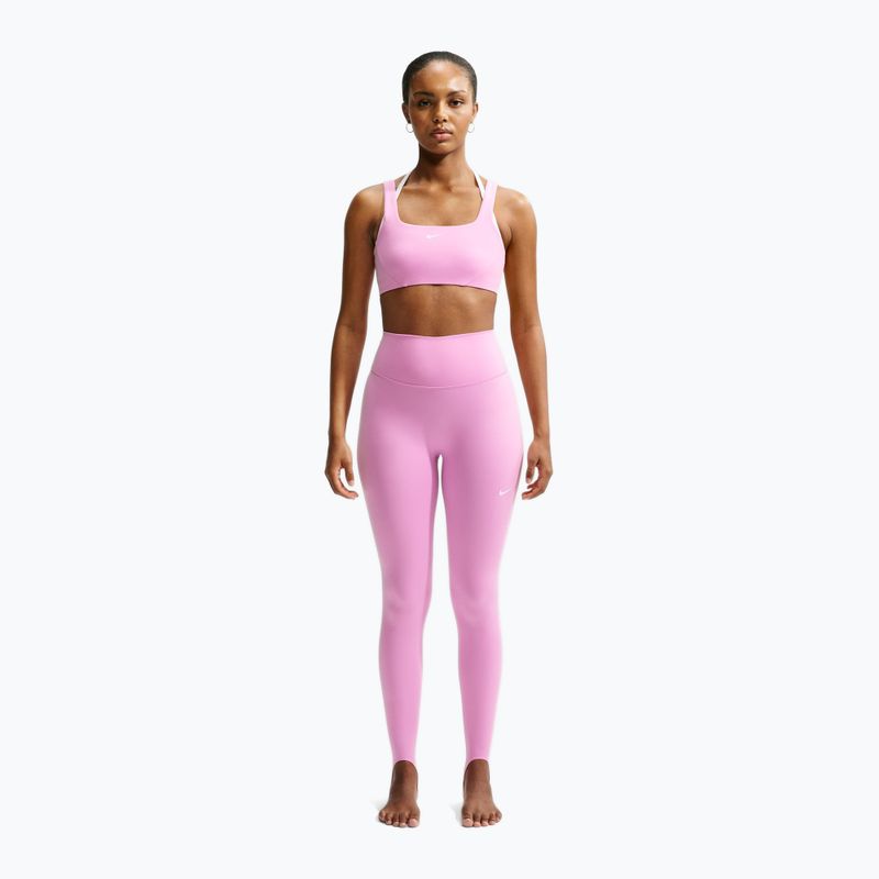 Leggings da allenamento donna Nike One pink rise/white 2