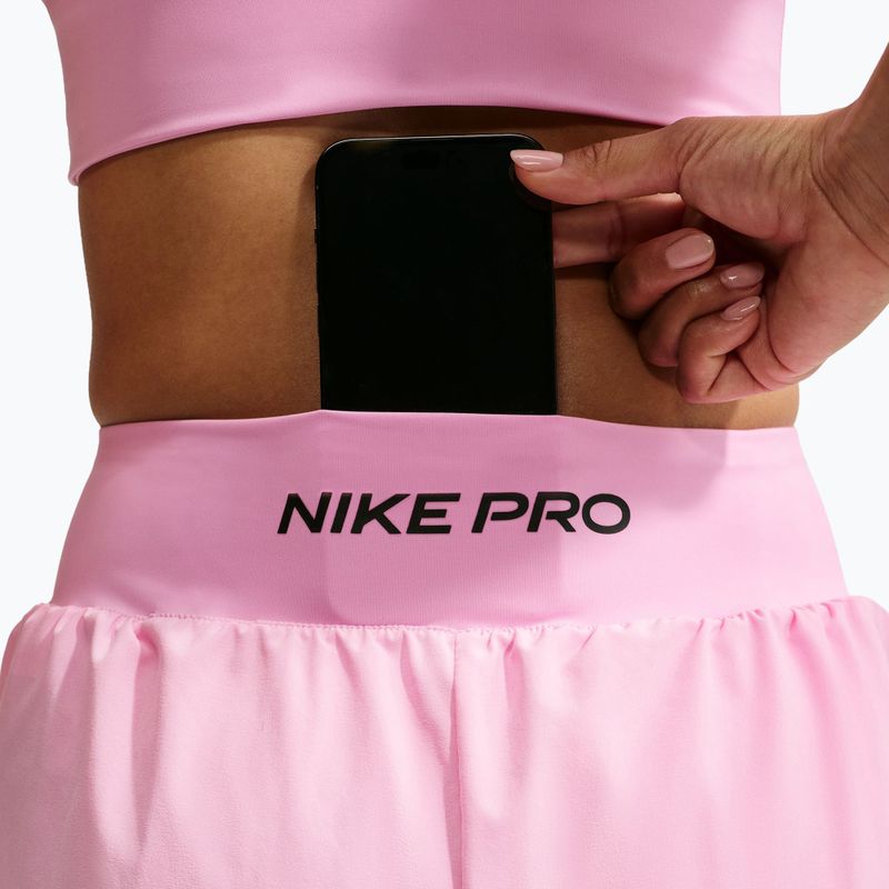 Pantaloncini da allenamento da donna Nike Pro Sculpt pink rise/black 5