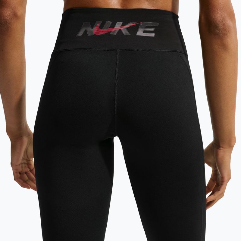 Leggings da donna Nike One black/black/university red/white 5