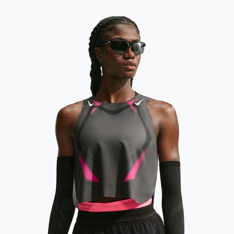 Maglia da running da donna Nike AeroSwift iron grey/volt/white