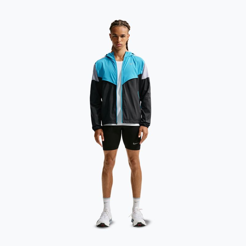 Giacca da corsa da uomo Nike Impossibly Light Windrunner black/light current blue/wolf grey 2