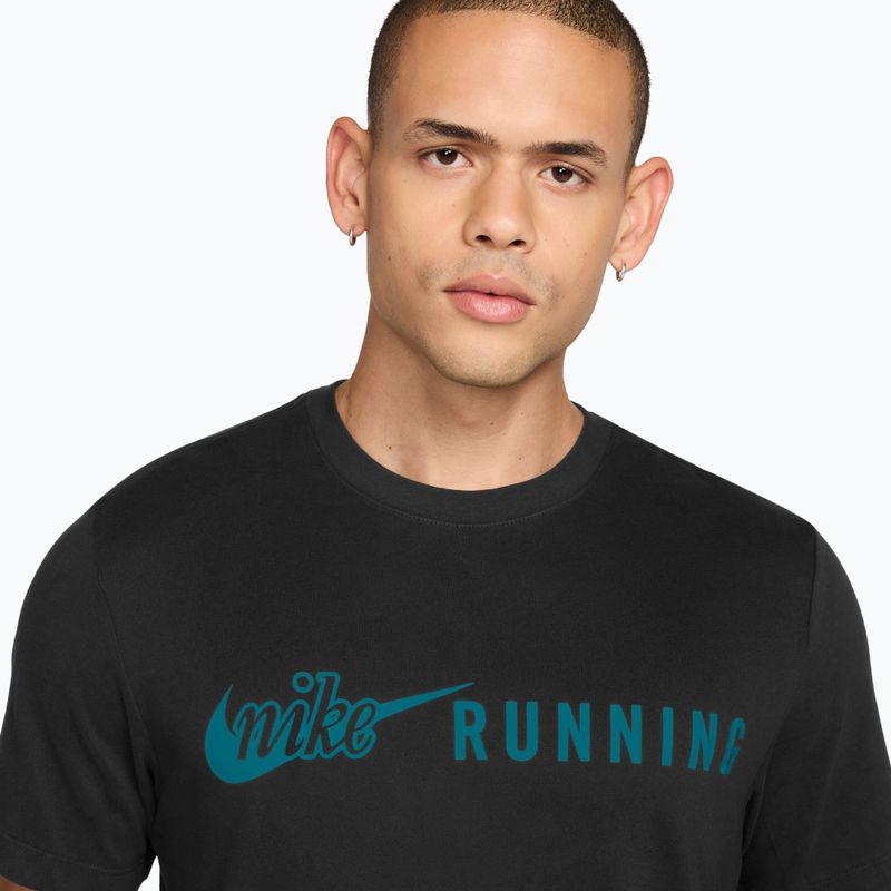 Maglia da corsa da uomo Nike Dri-Fit Running T-Shirt black/bright spruce 3