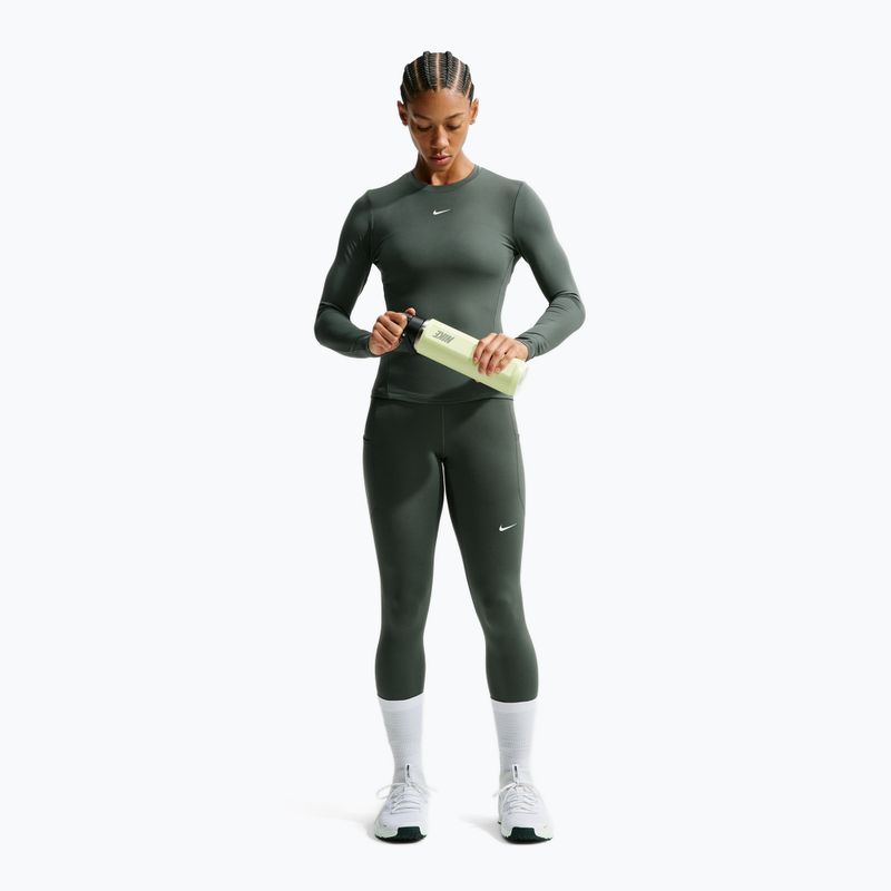 Longsleeve da allenamento da donna Nike One Fitted camo green/white 2