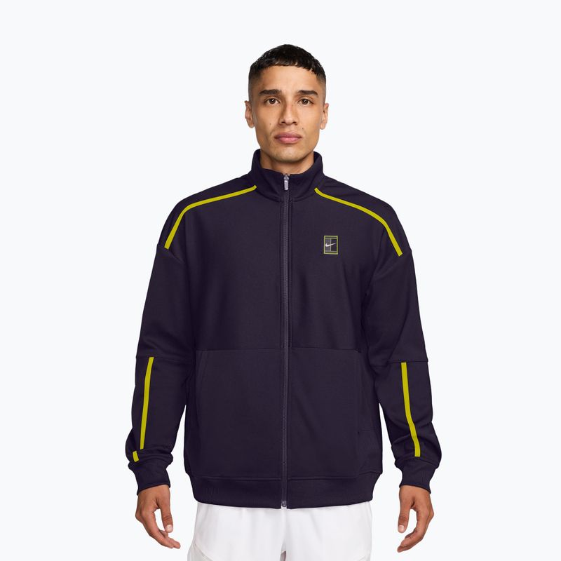 Felpa da tennis uomo Nike Court Heritage purple dynasty/lemon venom