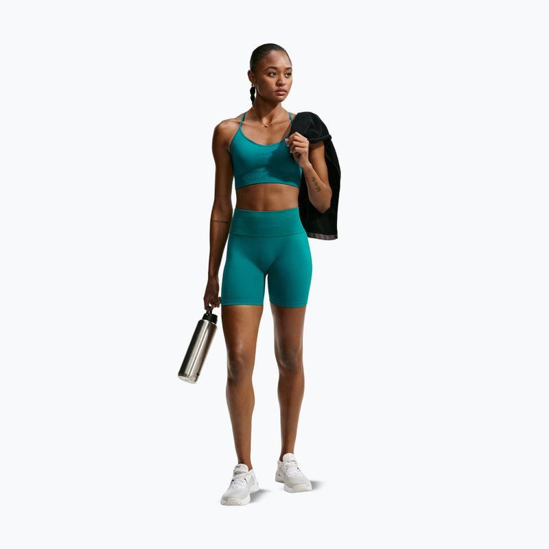 Pantaloncini da donna Nike Pro Seamless High-Waisted Biker 5" bright spruce 2