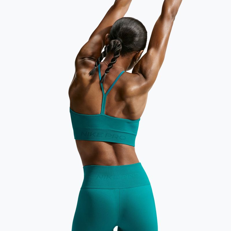 Pantaloncini da donna Nike Pro Seamless High-Waisted Biker 5" bright spruce 4