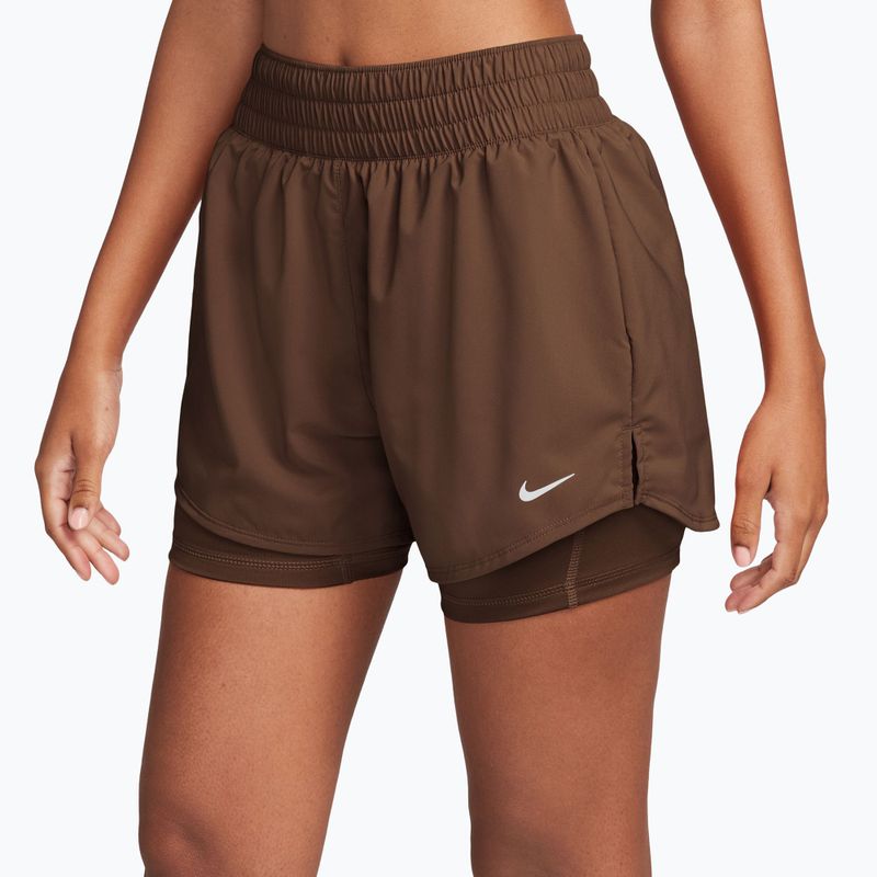 Pantaloncini da donna Nike One Dri-Fit High-Waisted 3" 2In1 cacao wow/white 3