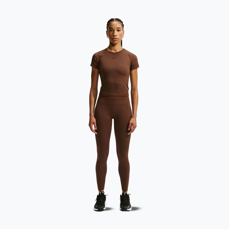 Maglia da allenamento donna Nike Pro Seamless Dri-Fit SS cacao wow 2