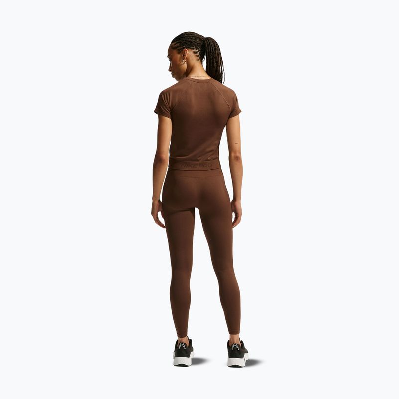Maglia da allenamento donna Nike Pro Seamless Dri-Fit SS cacao wow 3
