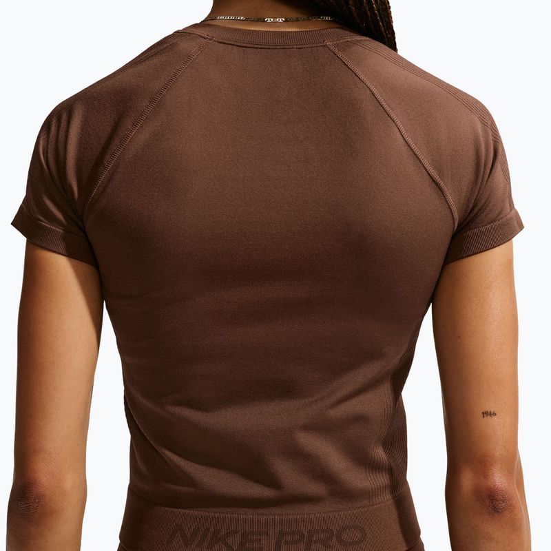 Maglia da allenamento donna Nike Pro Seamless Dri-Fit SS cacao wow 5