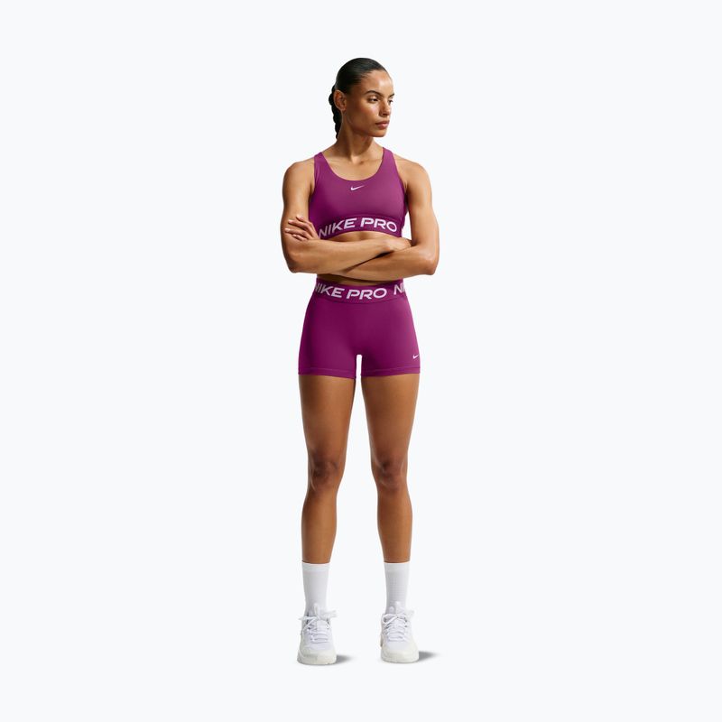 Pantaloncini da donna Nike Pro Mid-Rise Biker 3" true berry/white 2