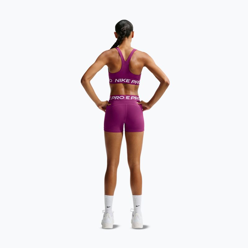 Pantaloncini da donna Nike Pro Mid-Rise Biker 3" true berry/white 3
