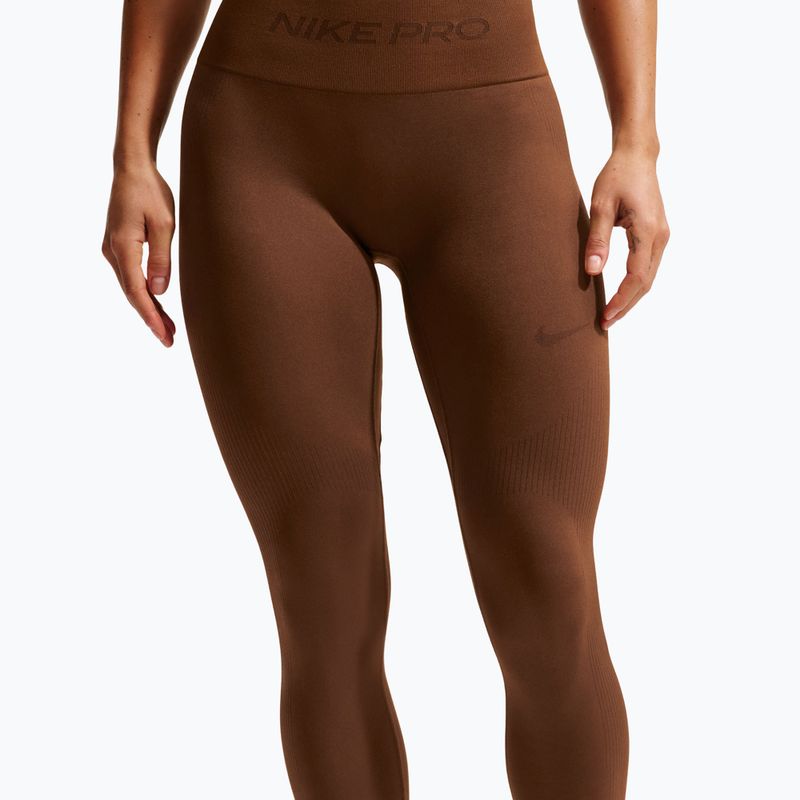Leggings da donna Nike Pro Seamless High-Waisted 7/8 cacao wow 4