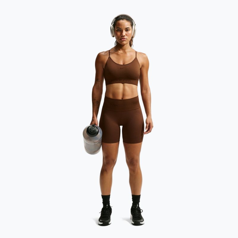 Pantaloncini da donna Nike Pro Seamless High-Waisted Biker 5" cacao wow 2