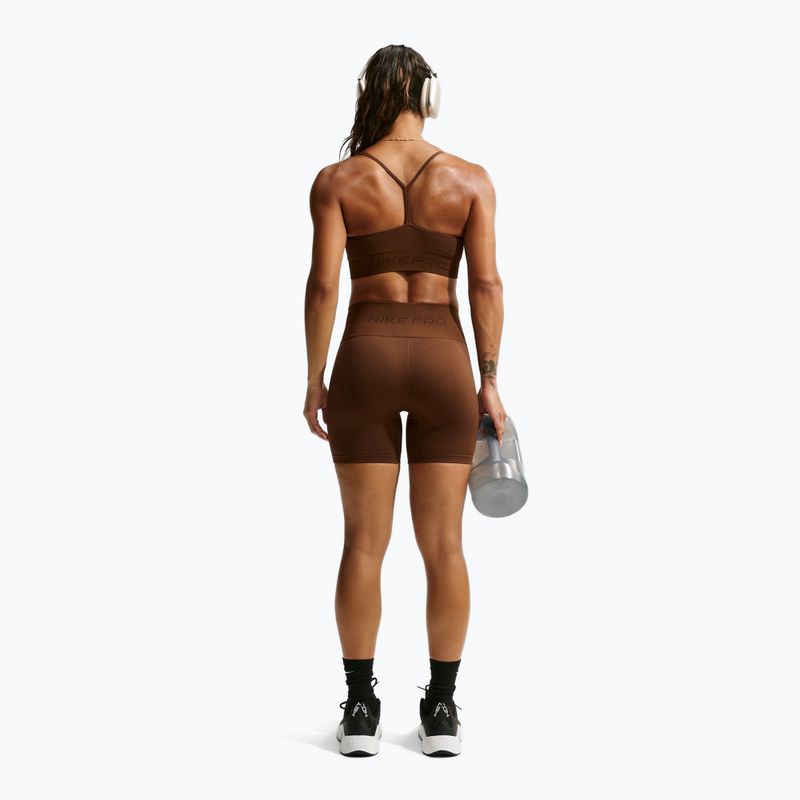 Pantaloncini da donna Nike Pro Seamless High-Waisted Biker 5" cacao wow 3