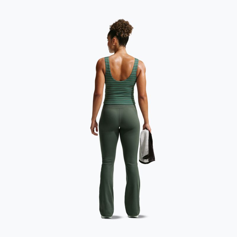Leggings da donna Nike One High Waisted Flared camo green/white 3