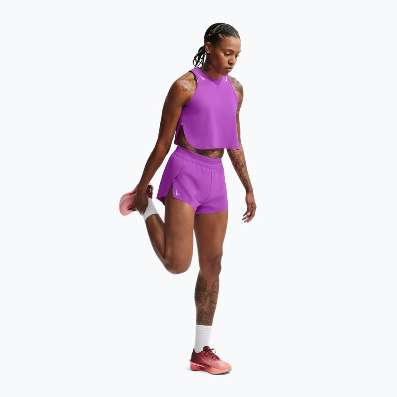 Pantaloncini da corsa da donna Nike AeroSwift Dri-Fit ADV Mid-Rise 3" vivid purple/purple pulse 2