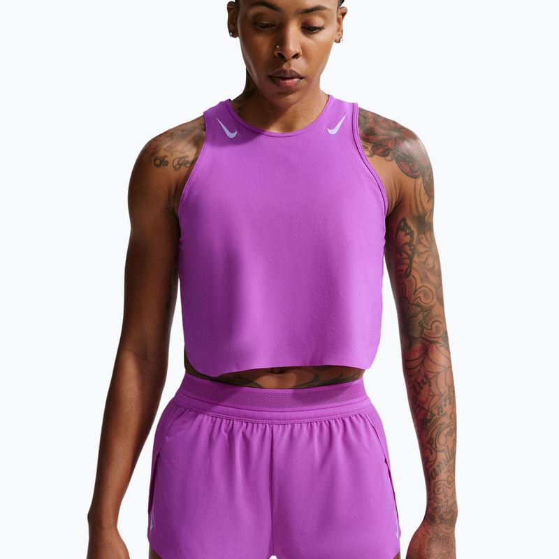 Pantaloncini da corsa da donna Nike AeroSwift Dri-Fit ADV Mid-Rise 3" vivid purple/purple pulse 4