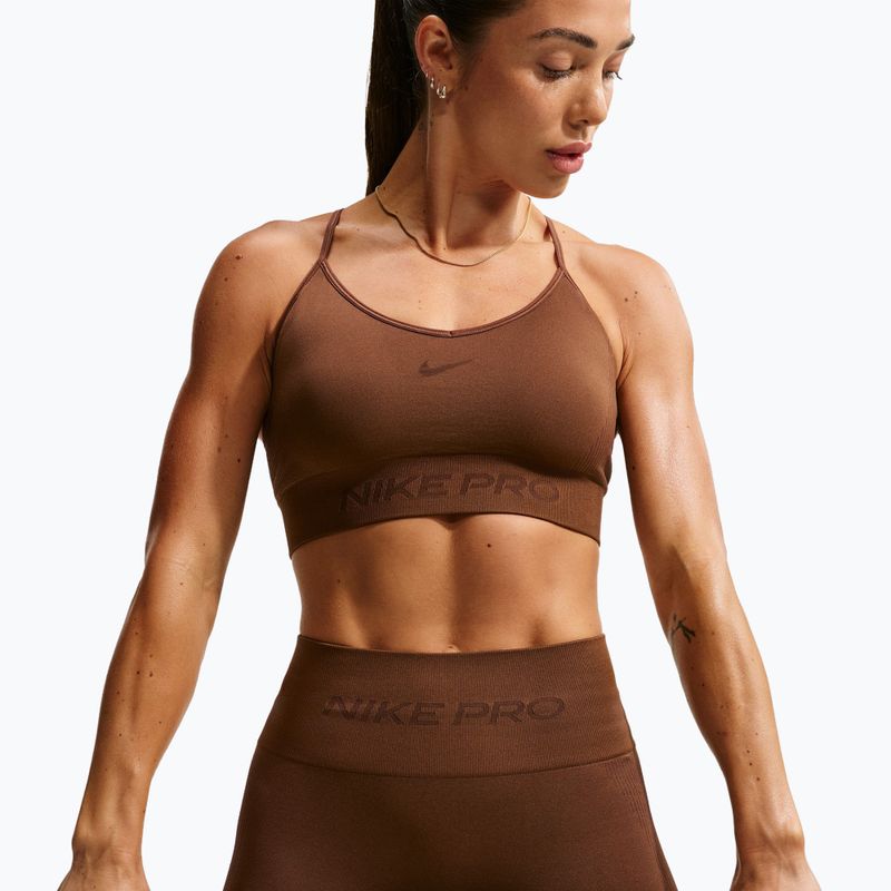 Reggiseno sportivo da donna Nike Pro Seamless Light Support Sports Bra cacao wow