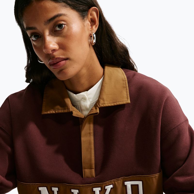 Felpa donna Nike Studio Fleece Medium Weight mystic dates/light british tan/sail 5