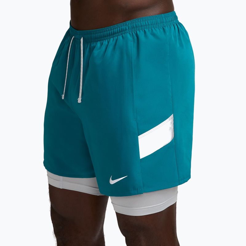 Pantaloncini da corsa da uomo Nike Miler Dri-Fit 2in1 5" bright spruce 3