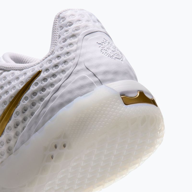 Scarpe da basket uomo Nike LeBron Witness X white/white/photon dust/metallic gold 5