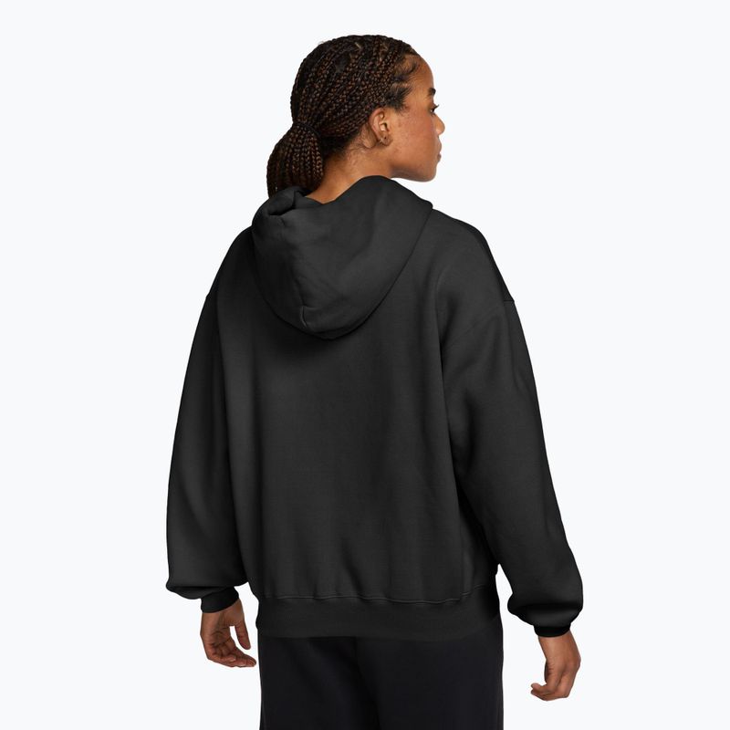 Felpa donna Nike Studio Fleece Medium Weight Oversized Full Zip total black/sail 2