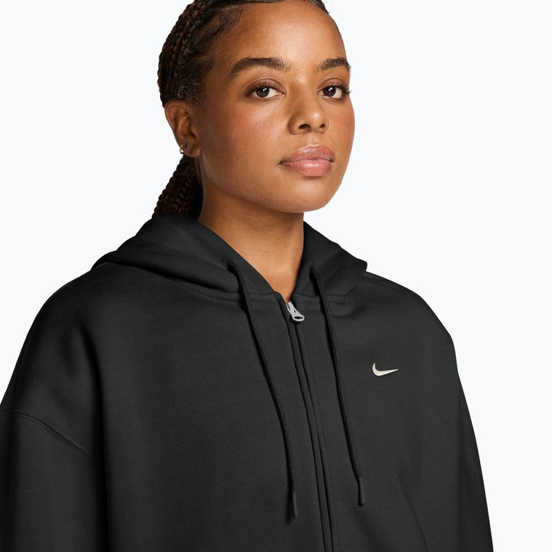 Felpa donna Nike Studio Fleece Medium Weight Oversized Full Zip total black/sail 3
