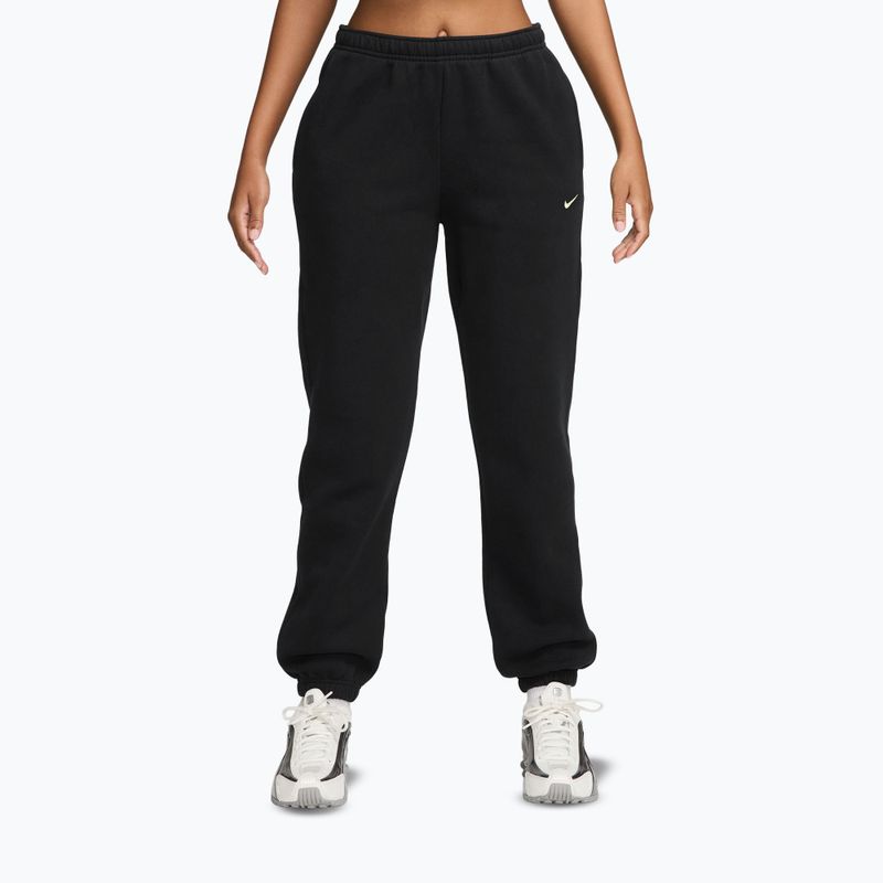 Pantaloni da donna Nike Studio Fleece total black/sail