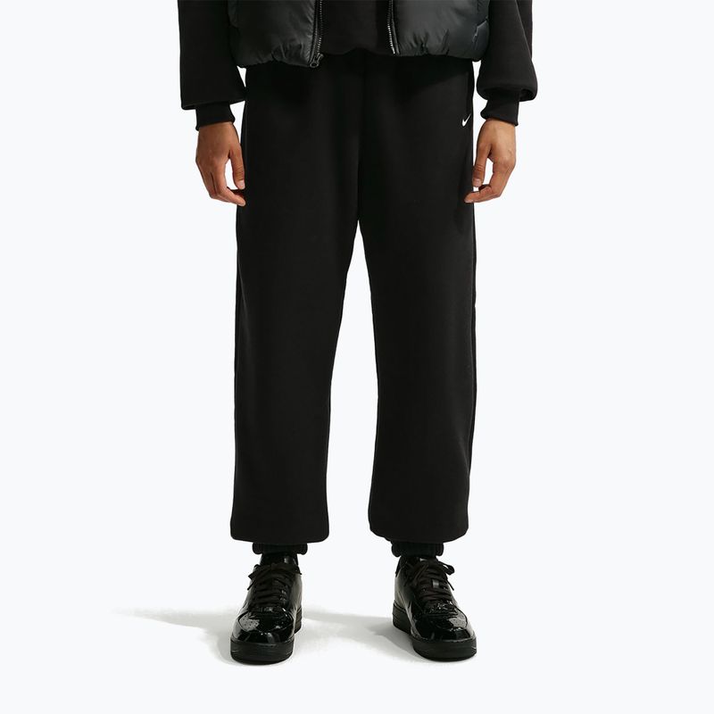 Pantaloni da donna Nike Studio Fleece Medium Weight total black/sail