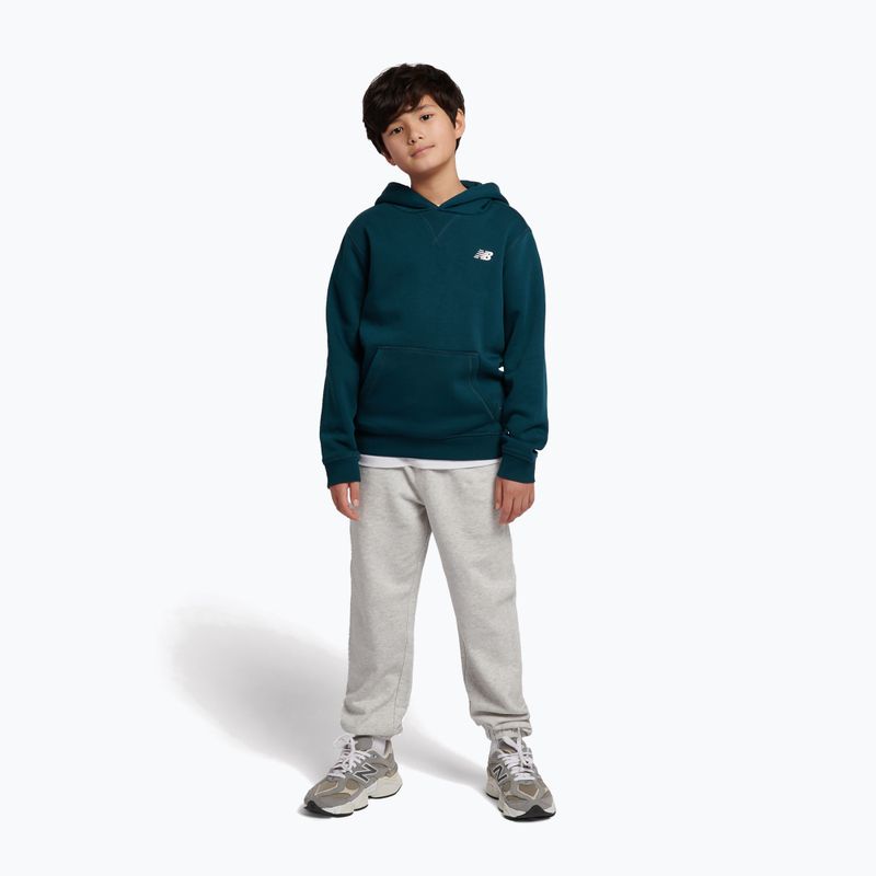 Felpa per bambini New Balance Brush Back Small Logo Hoodie medusa green 2
