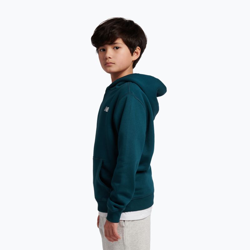 Felpa per bambini New Balance Brush Back Small Logo Hoodie medusa green 4