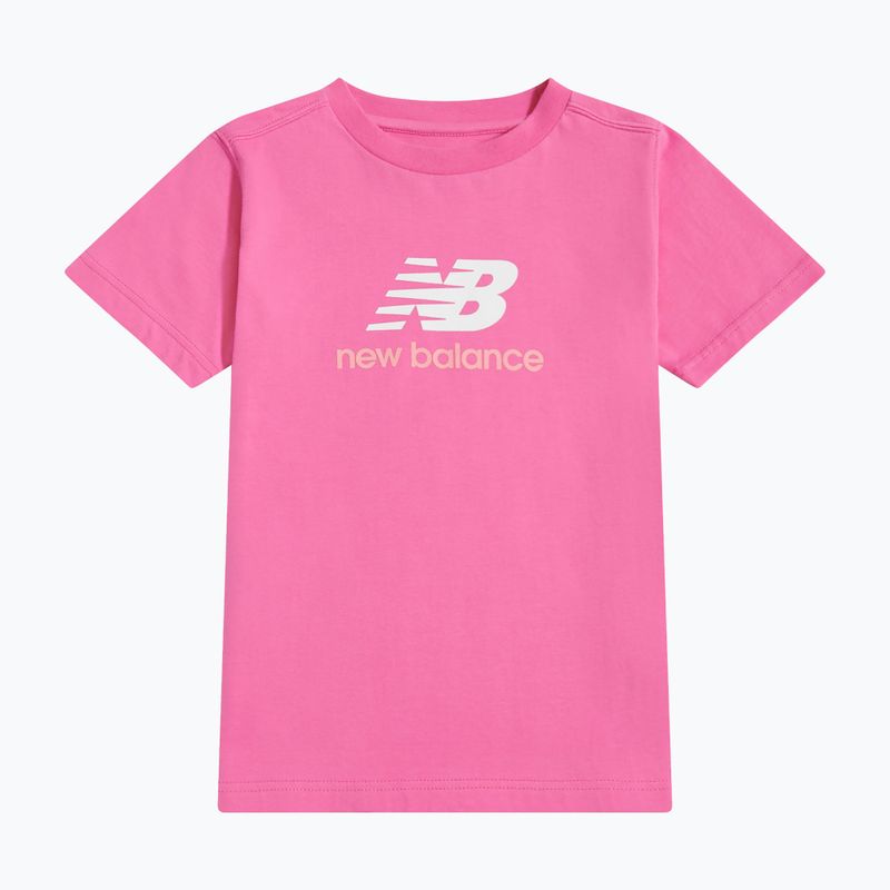 Maglietta per bambini New Balance Jersey Stacked Logo Tee pink satin 6