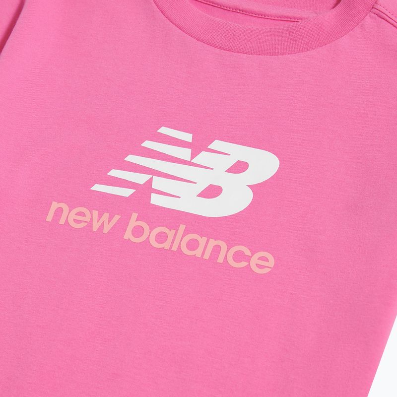 Maglietta per bambini New Balance Jersey Stacked Logo Tee pink satin 8