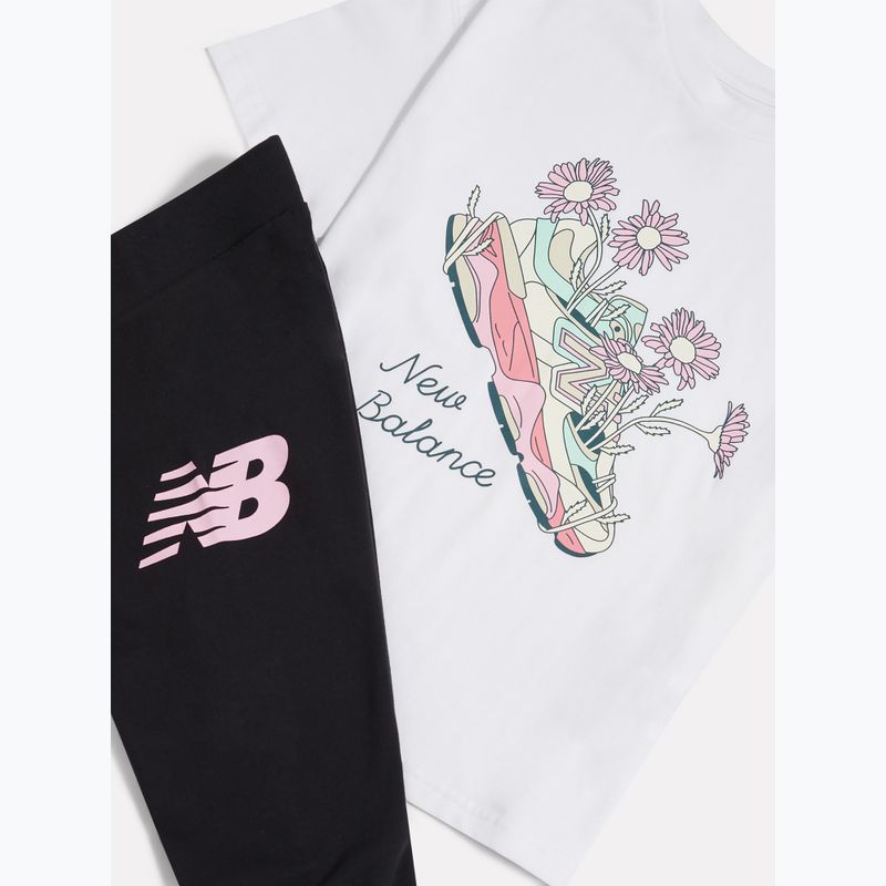 Set bambino New Balance Floral Shoe Graphic Tee and Legging nb bright white 11