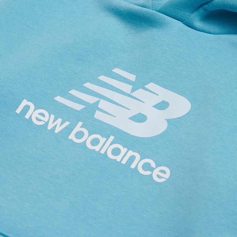 Felpa per bambini New Balance BB Stacked Logo Hoodie taffy blue 3