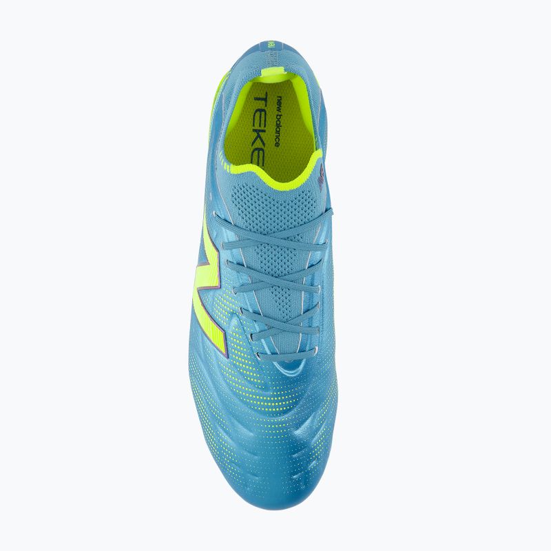 Scarpe da calcio New Balance Tekela Elite Low V5 SG metallic blue/alkaline green/team navy 4