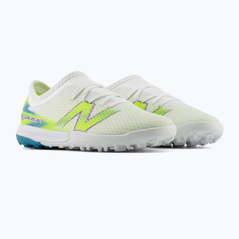 Scarpe da calcio bambino New Balance Furon Team V9 TF white/alkaline green 3