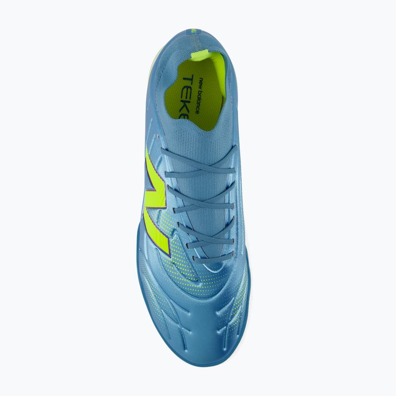 Scarpe da calcio New Balance Tekela Team Low V5 IN metallic blue/alkaline green/team navy 5