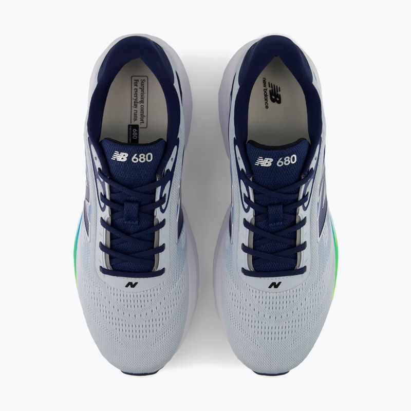 Scarpe da corsa uomo New Balance Fresh Foam 680's V9 light zinc blue/altitude/alkaline green 4