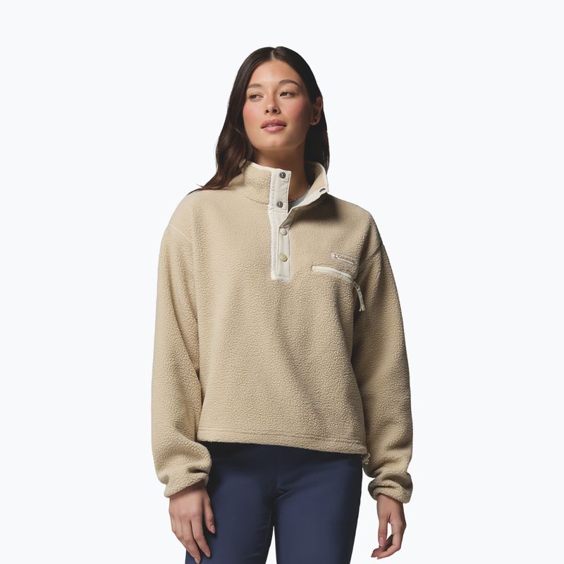 Felpa in pile da donna Columbia Helvetia II Cropped Half Snap Fleece ancient fossil/dark stone/chalk 5