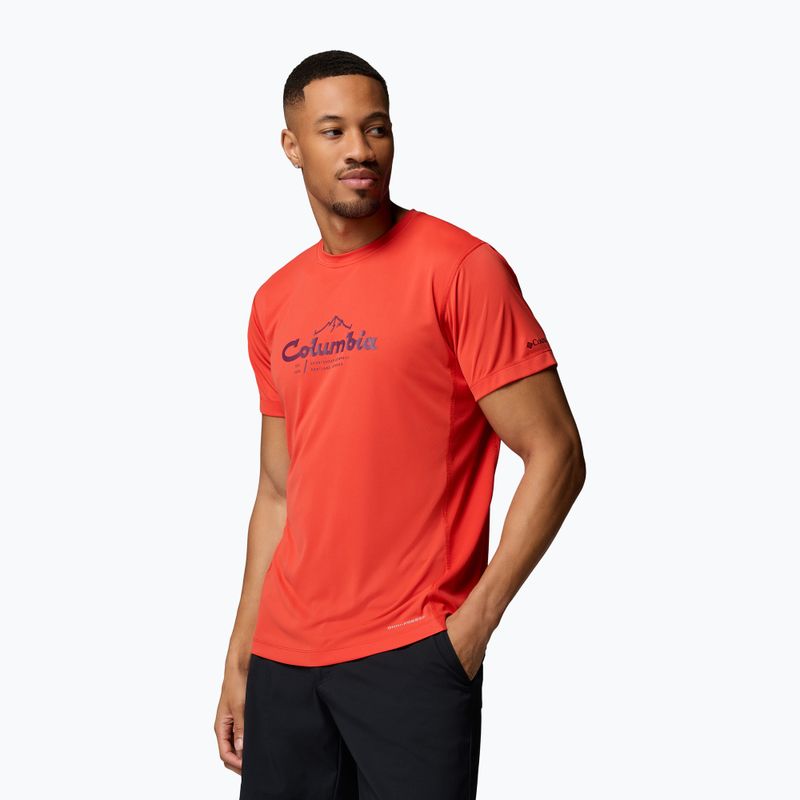 Maglietta da uomo Columbia Zero Rules Light Graphic Crew super sonic/scripted peaks 4